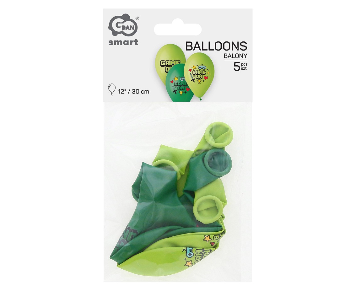 Balloons Game On, 12"/ 5 pcs.